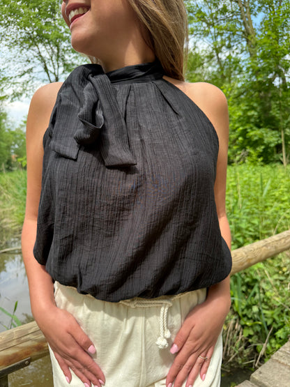 Zwarte halter top