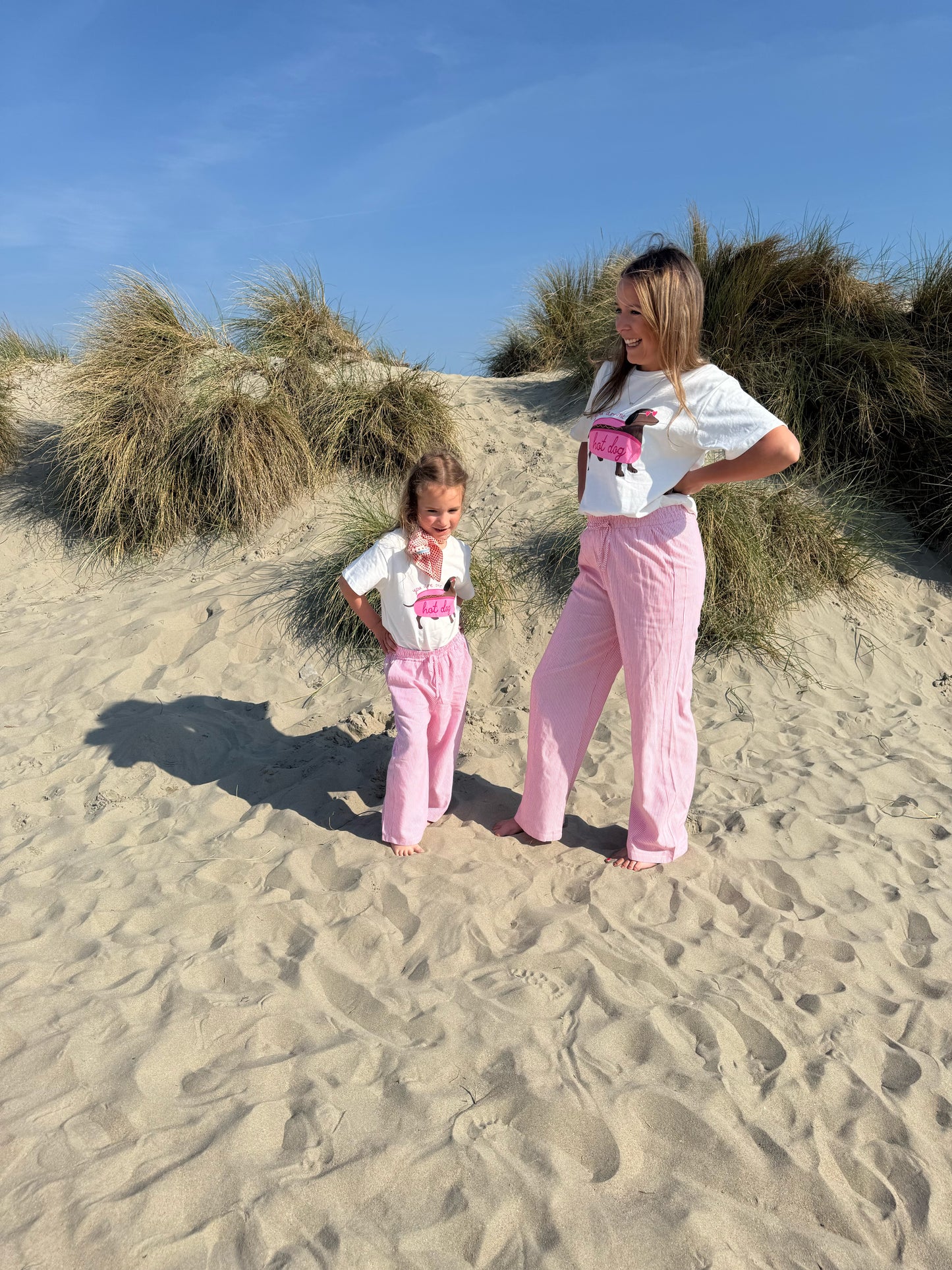 Roze broek mama