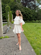 Ivory ruffle dress