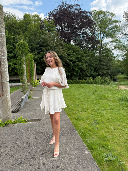 Ivory ruffle dress