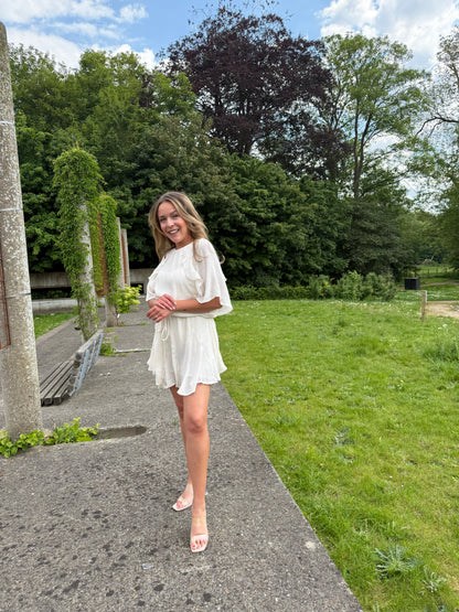 Ivory ruffle dress