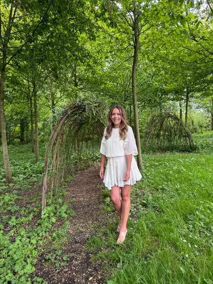 Ivory ruffle dress