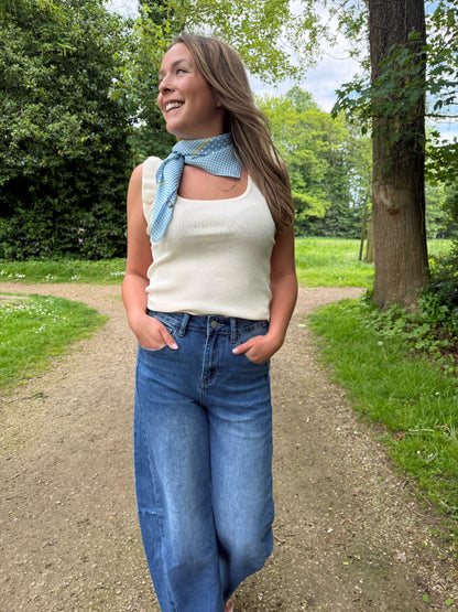 Sik scarf - blauw met bollen