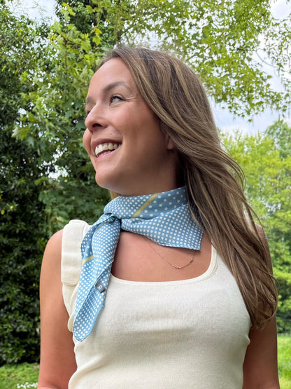 Sik scarf - blauw met bollen
