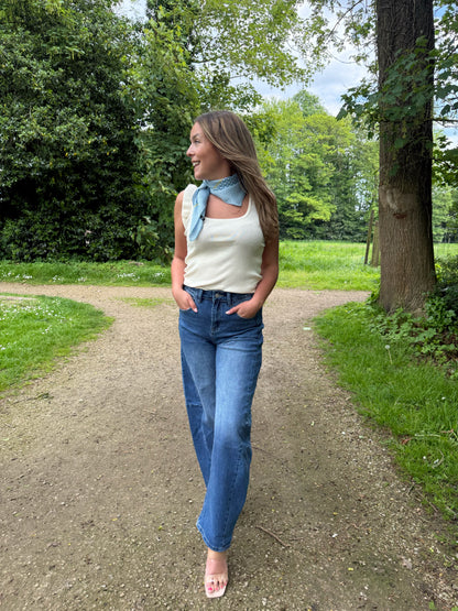 Sik scarf - blauw met bollen