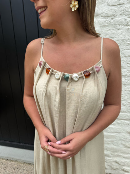 Luna Beige Stone Dress