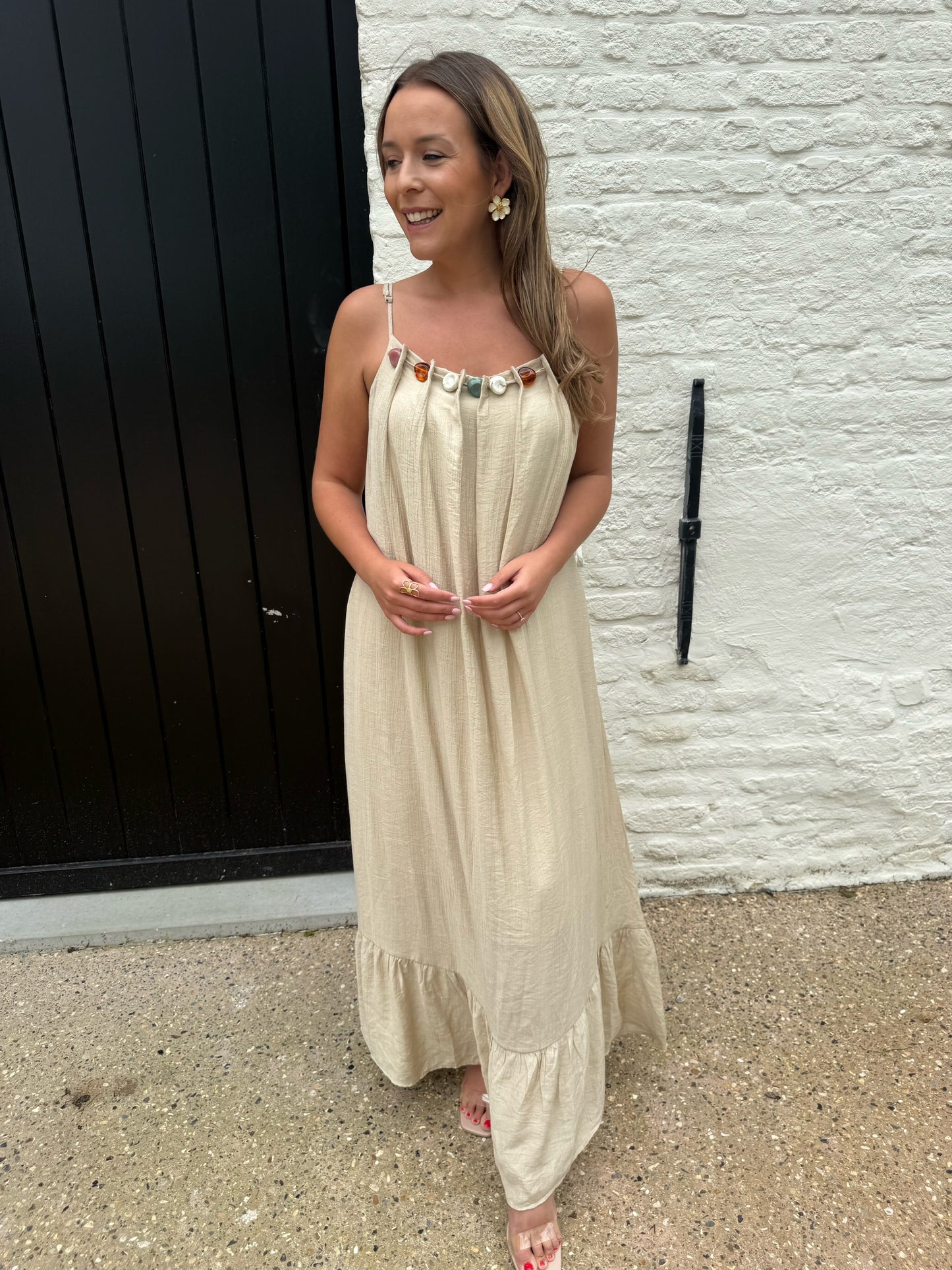 Luna Beige Stone Dress