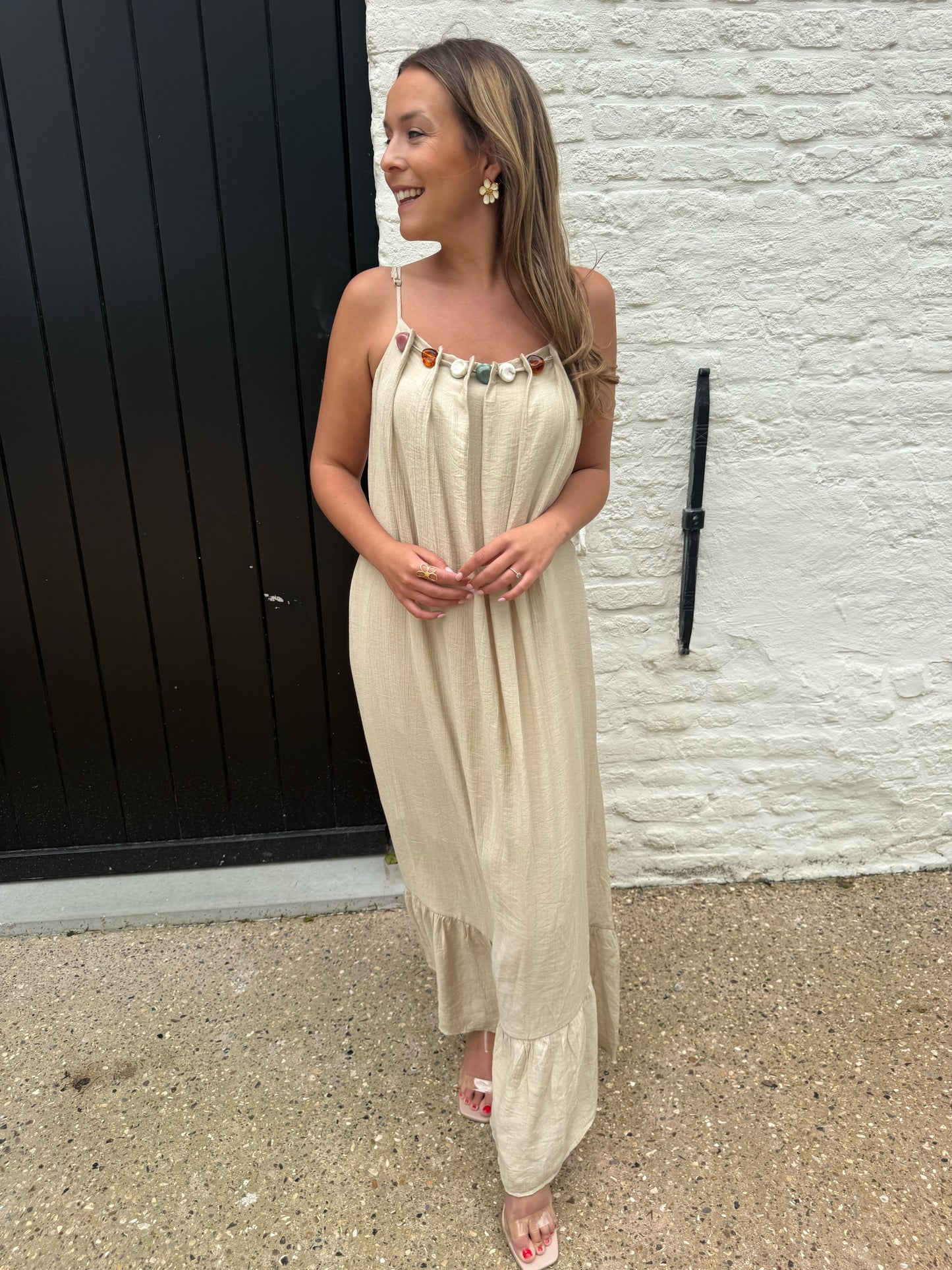 Luna Beige Stone Dress