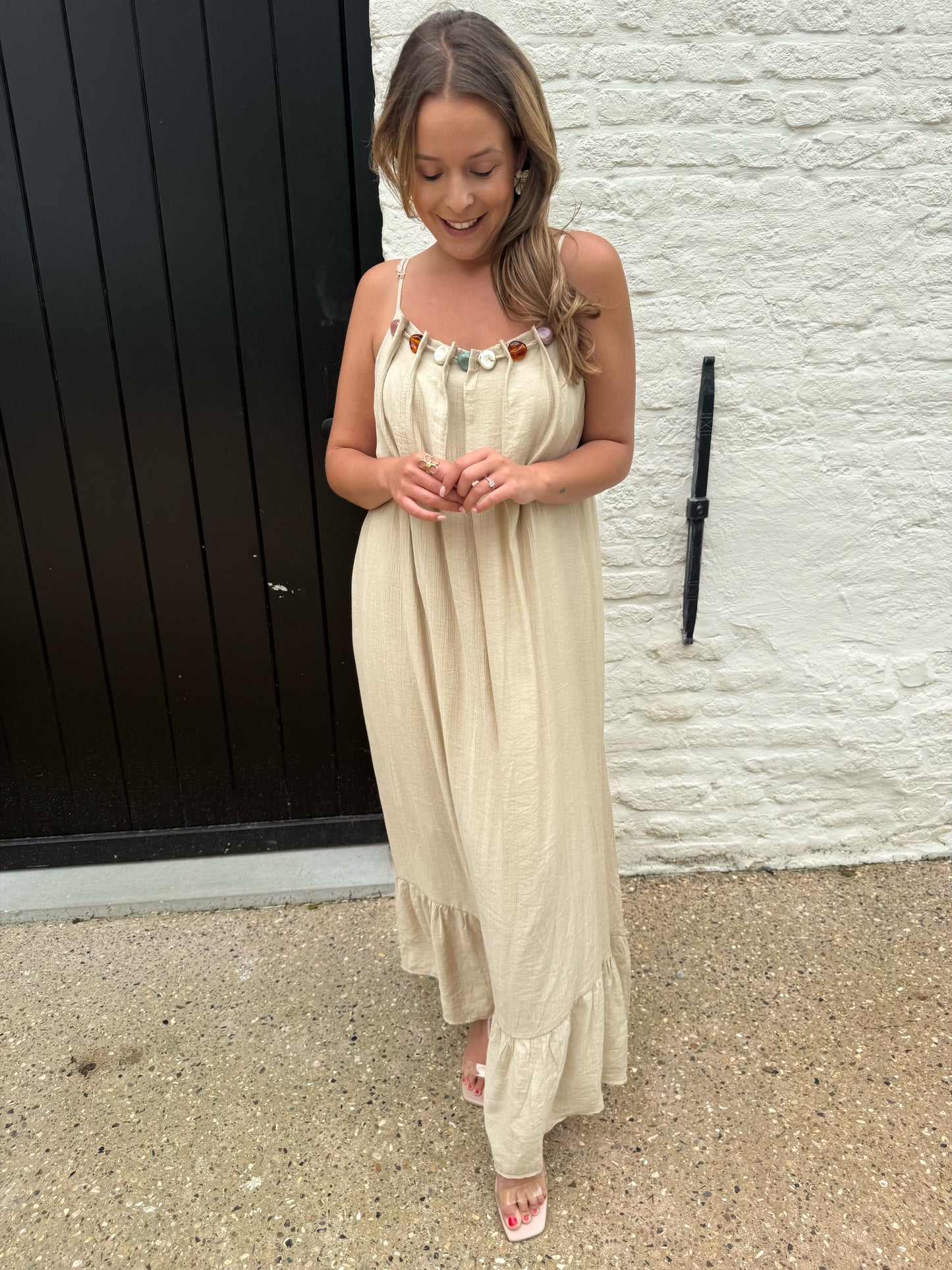 Luna Beige Stone Dress